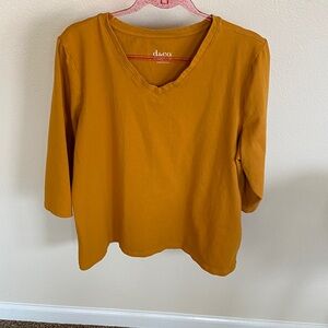 Denim&Co Mustard Long Sleeve Top